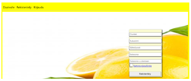 Kuva käyttöliittymästä